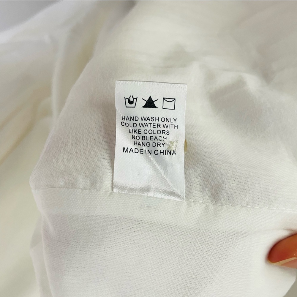 Dress Forum linen button-front midi dress belted-waist white medium - Picture 9 of 10